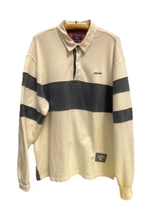 Edwards Heavies Mens White Striped Sailing Fisherman Logo Preppy Polo Shirt L/XL - Picture 1 of 11