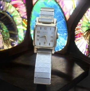 Vintage Benrus Armbanduhr - Twist-O-Flex Band - funktioniert - gesprungenes Kristall SWISS - Bild 1 von 8