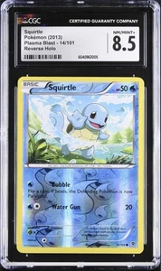 Pokemon Squirtle 2013 Plasma Blast 14/101 Reverse Holo CGC 8.5 NM/MINT+ - Picture 1 of 3