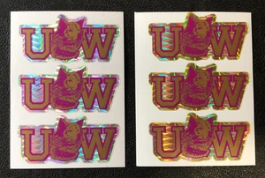 (6)x University of Washington Huskies Aufkleber Hologramm College Sticker Lot - Bild 1 von 2
