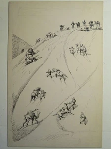 Henri CRESSON (XIX) ORIGINAL DRAWING EXPLORATION SAHARA ALGERIA AFRICA 1890 - Picture 1 of 6