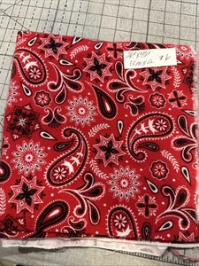 Nursery Flannel red and black bandanna print 26” x 42” - Picture 1 of 1