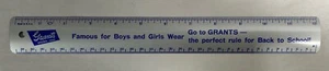 NEW Vtg WT Grants Store Clothes For Boys & Girls Metal Advertising Ruler (A3) - Picture 1 of 6