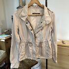 Anthropologie Daughters Of The Liberation Womens Sz 4 S Khaki Beige Linen Jacket