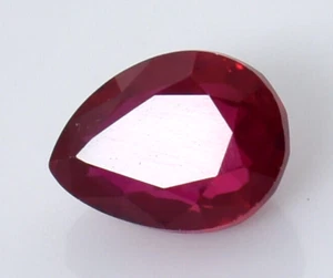 4,30 Ct. Mogok Naturale (Birmania) Rubino Rosso Sangue 11x9 mm Taglio Pera Pietra Preziosa Sciolta - Foto 1 di 7