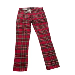 ***NEW*** Men’s Size 32 Black Friday Punk Tartan Red Check Stewart Pants - Picture 1 of 9