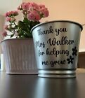 Personalised Teacher Appreciation Silver Plant Pots 9cm With Your Own  Message