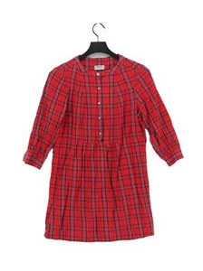 People Tree Women's Midi Dress UK 12 Red 100% Cotton A-Line - Picture 1 of 7