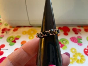 Bomb Party RBP5955 All About Me Black Onyx Cubic Zirconia Rose Gold plated sz 7 - Picture 1 of 5
