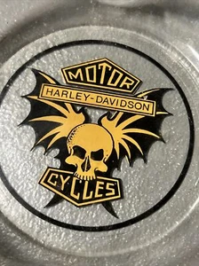 Vintage Harley Davidson Motorcycles Glass Ashtray 6" - Picture 1 of 7