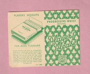 Tarjeta de puntuación para silbato, cartas, cigarrillos de peso de jugadores - Imagen 1 de 2