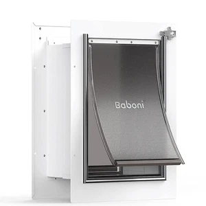 Baboni Pet Door for Wall Steel Frame and Telescoping Tunnel Aluminum Large Size - Picture 1 of 14