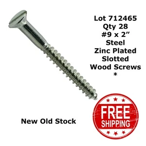 #9 x 2" CABEZA PLANA TORNILLO MADERA accionamiento ranurado acero galvanizado ranurado (28) 712465 - Imagen 1 de 2