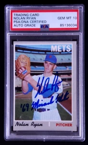 Nolan Ryan HOF Signed 1970 Topps #712 Mets PSA 10 AUTO w/ Inscription Sharp! - Picture 1 of 2