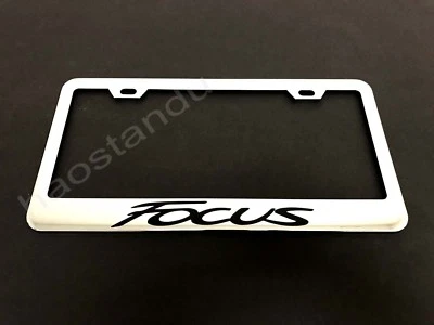 1x FOCUS STAINLESS STEEL LICENSE PLATE FRAME + Screw Caps (Style 2011-2018)* - Image 1 of 2