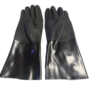 4 Sets CHEMICAL RESISTANT GLOVES DIPPED RUBBER WORK GLOVES SIZE LARGE - Picture 1 of 3