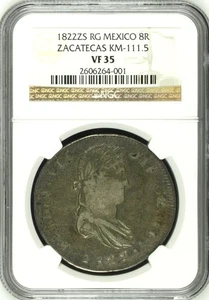 1822 ZS RG Mexico, Zacatecas 8 Reales, Ferdinand VII NGC VF-35 - Picture 1 of 2