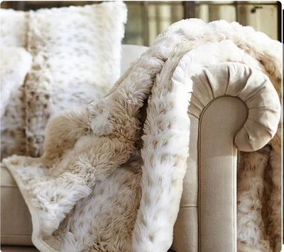 Manta Pottery Barn Fox Imitación Piel Zorro Claro 50x60 LUXE Nueva ¡Preciosa! Foto 1 de 4