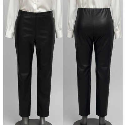 NWT H&M Women’s Black Faux Leather Leggings – Size Large - Image 1 of 4