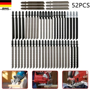 NEW 52x Jigsaw Blades Set T-Shank Wood PVC For Bosch Dewalt Jigsaw Blade - Picture 1 of 8