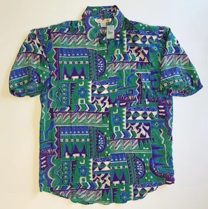 Vintage Stunt Collections Women’s Silk Blouse Sz Small S Multicolor Abstract NWT - Picture 1 of 15