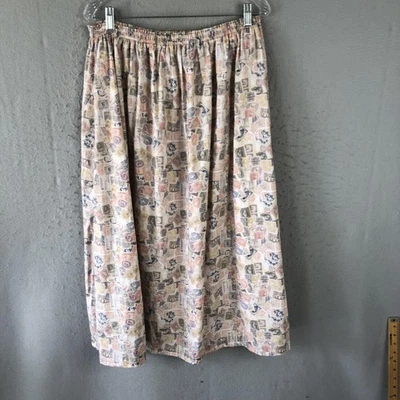 Falda Vintage Estampado Estampilla Mujer Mediana Multicolor Cintura Elástica Midi Boho Años 90 Foto 1 de 4