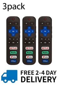 3 Pack  Remote Control Replacement for All Roku TV TCL/Hisense/Onn Roku - Picture 1 of 6