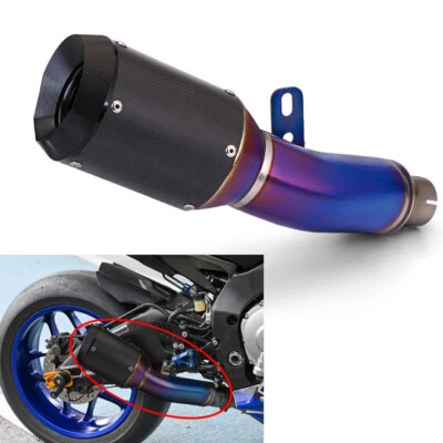 Silenciador de escape de carreras antideslizante de titanio (carbono) para Yamaha YZF R6 2017-2021 Foto 1 de 4
