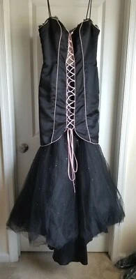 Vestido/vestido Terani negro y rosa talla: 10 Foto 1 de 4