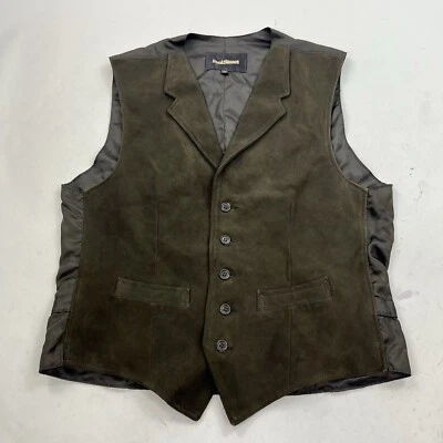 Chaleco Chaleco Paul Stuart Verde Cabra Gamuza Cuero Hecho en EE. UU. Talla Mediana Foto 1 de 4