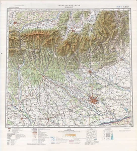Russian Soviet Military Topographic Maps - BUCHAREST (Romania), 1:500K ed. 1978 - Picture 1 of 5