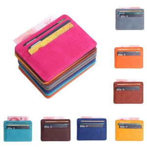 Leather Travel Card Holder Bank Credit Card Holder Bus Pass Wallet Case Unisex * - Picture 1 of 44