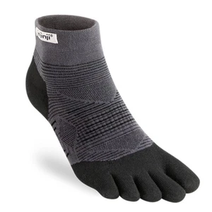 Injinji Run leichte Mini Crew Fünf-Finger-Laufsocken schwarz/grau - Bild 1 von 1