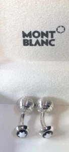 Montblanc 107047: Gemelli argento rotondi, inserto in madreperla - Pari al nuovo - Foto 1 di 3