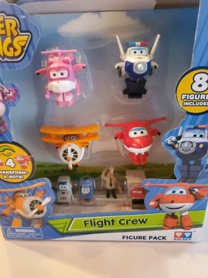 Super Wings - Transform-a-Bot World Airport Crew Vehicle Juego 8 Figuras NUEVO Foto 1 de 4