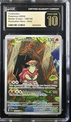 Turtonator #146 Illustration Rare - 2024 Stellar Crown - CGC Pristine 10 POP 12 - Image 1 of 2