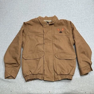 Bulwark Bomber Jacket Men’s Medium Flame Resistant Heavyweight Brown Duck Lined - Picture 1 of 16