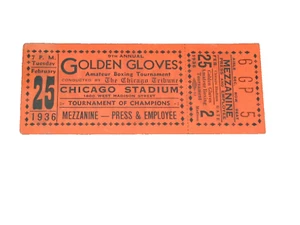 Golden Gloves 9th Annual Amateur Boxing Chicago Stadium Press Ticket 1936 - Picture 1 of 4