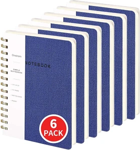 Lined Spiral Notebook College Ruled A5 Journal Book for Note Taking, 160 Pages W - Picture 1 of 7