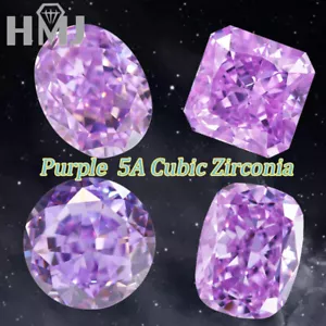 Purple Cubic Zirconia Crushed Ice Cut AAAAA Four Shapes Loose CZ Stone Gemstone - Picture 1 of 20