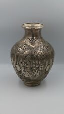 Antique  Qalamzani Vase fine silver 999 Handmade Qajar 1075 gram