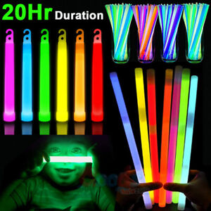 300 Ultra Bright 6"Large Glow Sticks Bulk - Emergency Survival Light Sticks 20Hr