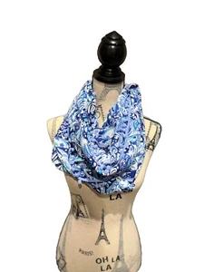 NEW Lilly Pulitzer Resort Infinity Loop Scarf Navy Blue White - Picture 1 of 4