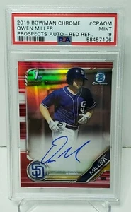 Owen Miller 2019 Bowman Chrome #CPA-OM Red Auto Ref. #'d/5- PSA 9 Gem Mint  - Picture 1 of 2