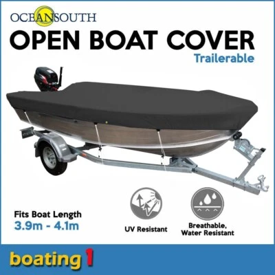 Trailerable Open Boat Cover Oceansouth 3.9m-4.1m - Black - image 1 of 3