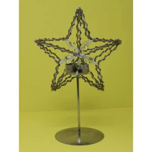 Portavelas Estrella de Metal y Con Pedrería Decorado 25cm - Imagen 1 de 1