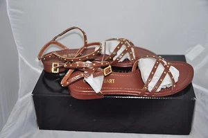 Colin Stuart Studded Brown Strappy Ankle Wrap Sandals Size 6M - Picture 1 of 4