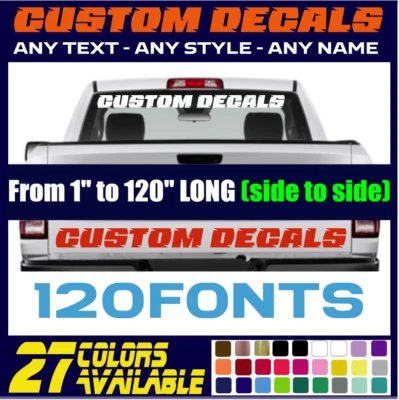 Custom Decal Sticker Vinyl Lettering Personalized Text, Window Wall Car Truck (3 - Image 1 of 4