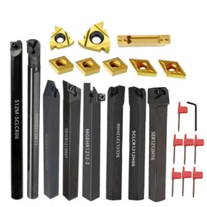 Lathe Turning Tool Holder Hard Steel CNC Thread Inserts Boring Bar Wrenches Set - Picture 1 of 15
