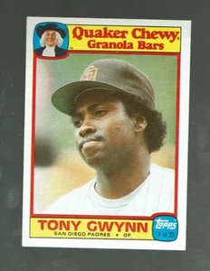 1986. Topps. Quaker Chewy Granola Bars. Tony Gwynn. #7 of 33 - Picture 1 of 2